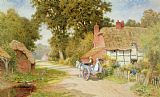 Lane Paintings - A Warwickshire Lane by Arthur Claude Strachan
