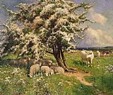 Sheep Prints - Sheep And Cattle In A Landscape by Arthur Walker Redgate