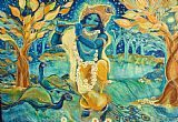 Moore Paintings - My Krishna is Blue by Ashleigh Dyan Moore