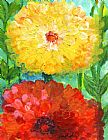 Ashleigh Dyan Moore One Yellow One Red and Orange Flower Shines