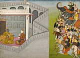 Attributed to Fattu The Siege of Mathura by Jarasandha From The Series Guler Basholi Bhagavata Purana