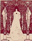 Aubrey Beardsley Venus Between Terminal Gods Maroon