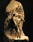 Eve Paintings - Adam And Eve Expelled From Paradise by Auguste Rodin