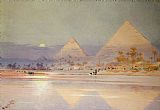 Augustus Osborne Lamplough The Pyramids at dusk