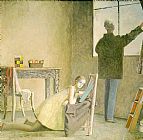 Balthasar Klossowski De Rola Balthus Painter And His Model 1981 painting