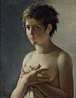 Portrait of a Young Man with Open Collar Paintings and Prints - Portrait of a Young Girl by Baron Pierre Narcisse Guerin