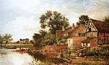 Manor Prints - An Old Worcestershire Manor House by Benjamin Williams Leader