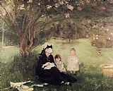 Berthe Morisot Beneath the Lilac at Maurecourt