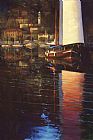 Sail Prints - Lake Como Sunset Sail by brent lynch