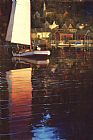 New England Prints - New England Sunset Sail by brent lynch