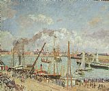 Camille Pissarro Prints - The Port of Le Havre in the Afternoon Sun by Camille Pissarro