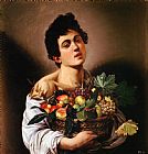 Basket Prints - Boy with a Basket of Fruit by Caravaggio
