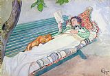 Carl Larsson Woman Lying on a Bench