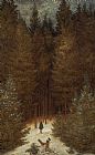 Caspar David Friedrich Hunter in the Forest painting