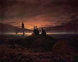 Caspar David Friedrich Moon Rising Over the Sea