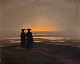 Caspar David Friedrich Sunset (brothers) painting