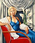 Catherine Abel Woman in Sapphire Blue Dress painting