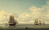 Calm Prints - Fishing Boats in a Calm Sea by Charles Brooking