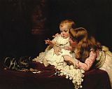 Charles Burton Barber Playmates painting