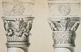 Column Paintings - Byzantine Capitals From Columns In The Nave Of The Church Of St Demetrius In Thessalonica by Charles Felix Marie Texier