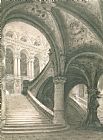 Column Paintings - The Staircase Of The Paris Opera House by Charles Garnier
