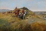 Charles Marion Russell Buffalo Hunt painting