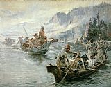 Charles Marion Russell Lewis and Clark on the Lower Columbia River painting