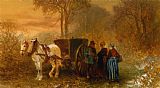 Charles Rochussen Travellers by a Horse And Cart in a Wooded Landscape