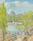 Childe Prints - April on the Quai Voltaire in Paris by Childe Hassam