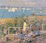 Childe Prints - Yachts in Gloucester Harbor by Childe Hassam