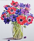 Christopher Ryland Anemones In A Glass Jug