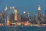 Clarence Holmes Prints - Full Moon Rising Over New York City I by Clarence Holmes