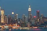 Clarence Holmes Prints - Full Moon Rising Over New York City II by Clarence Holmes