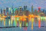 Oil Paintings - New York City Skyline in Oil by Clarence Holmes