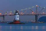 Lighthouses Prints - Tarrytown Lighthouse and Tappan Zee Bridge at Twilight by Clarence Holmes