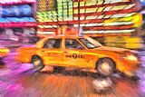 Clarence Holmes Times Square Taxi in Oil II