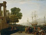 Claude Lorrain A Seaport at Sunset painting