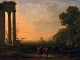 Claude Lorrain View of Seaport painting