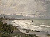 Impressionist Prints - The Beach at Sainte Adresse by Claude Monet