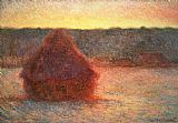 Claude Monet Haystacks at Sunset