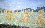 Claude Monet Haystacks The young Ladies of Giverny Sun Effect
