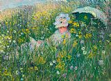 Newburyport Meadows Prints - In the Meadow by Claude Monet