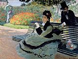 Claude Monet Madame Monet on a Garden Bench