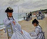 Resort Prints - On the Beach at Trouville by Claude Monet