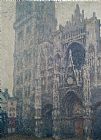 Claude Monet Rouen Cathedral West Portal Grey Weather