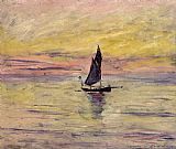 Sailing Boat Prints - The Sailing Boat Evening Effect by Claude Monet