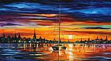 Leonid Afremov Calm Sunset