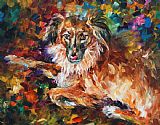 Leonid Afremov Dog - Commissioned Painting