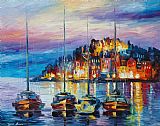 Leonid Afremov Evening Harbor
