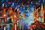 The Frozen Moat - Bedfield Prints - Frozen Night by Leonid Afremov